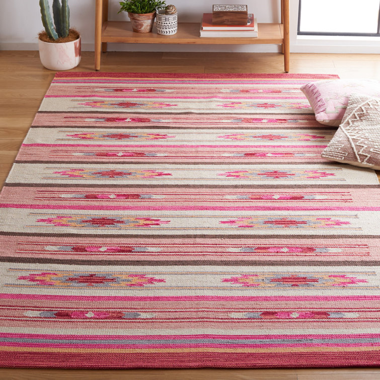 Conkling Flatweave Jute/Cotton Southwestern Rug in Red