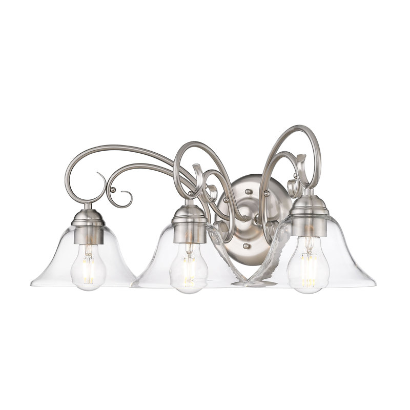 Éclairage pour meuble-lavabo à intensité variable Karcher, Étain, Verre transparent, Trois lumières