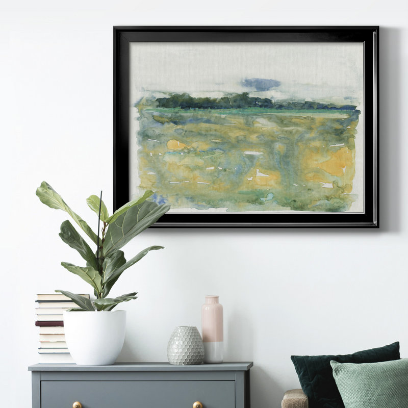 «Flowing Landscape II» - peinture encadrée, H 22,5 po x l 30,5 po x P 1 po, Noir, Pas de tapis