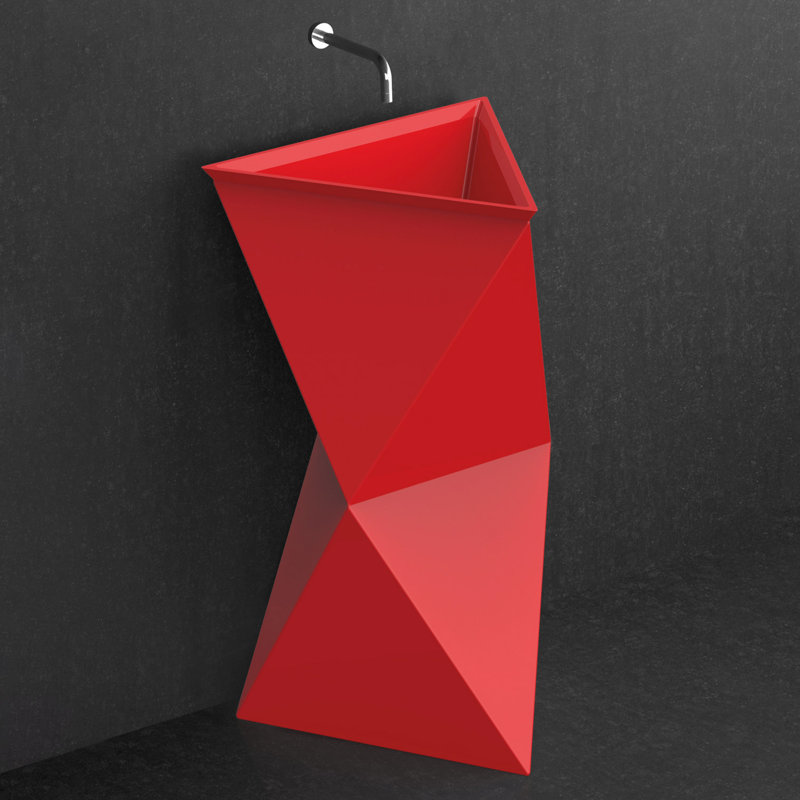 Nadia 21'' L Bathroom Sink, Red