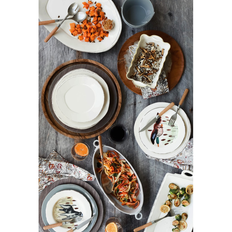 Lastra Stoneware Platter, White