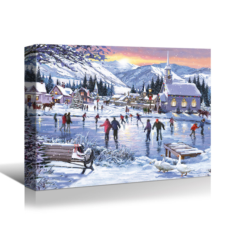 Noël - peinture sur toile à cadre flottant