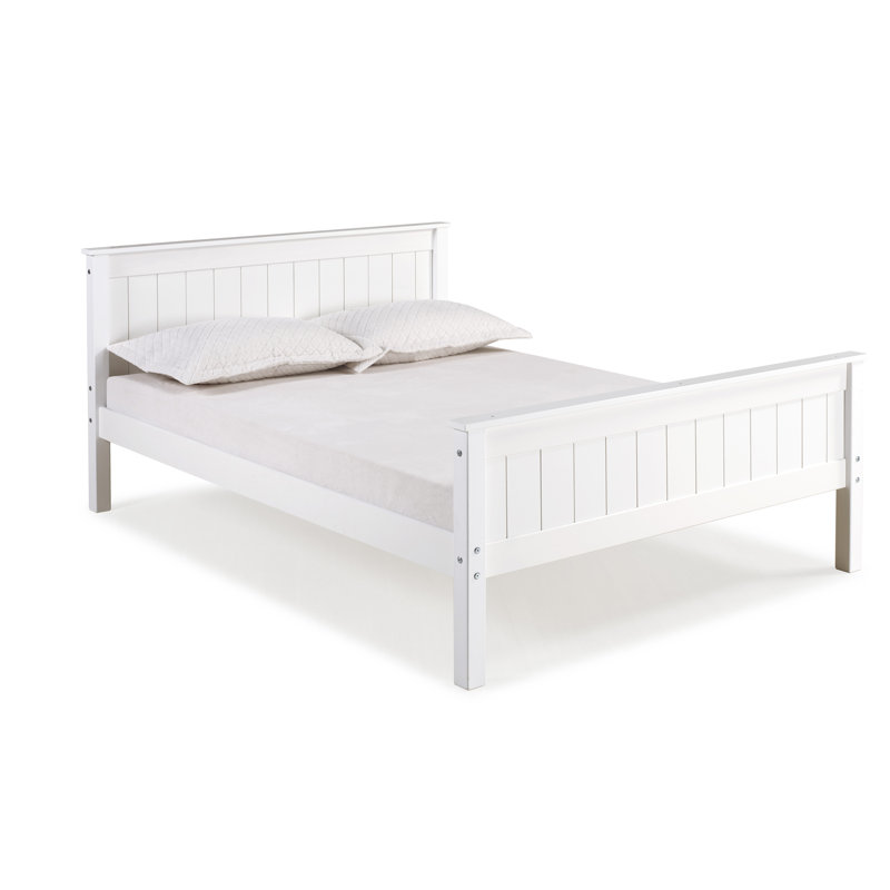 Beckett Solid Pine Platform Bed, Full, White