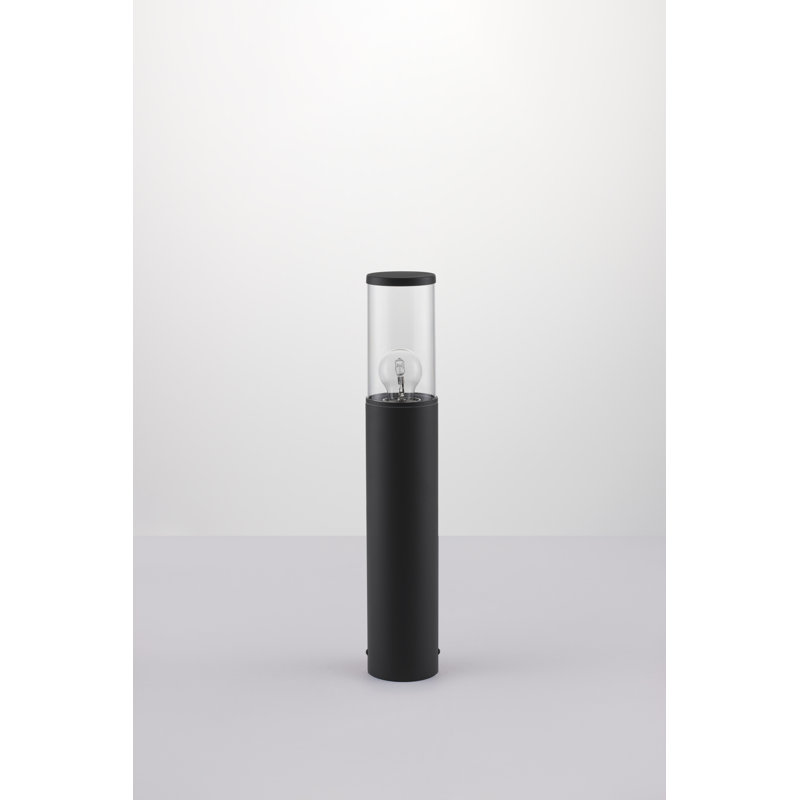 Dark Grey Metal Bollard Light, 50cm H x 9cm W x 12cm D