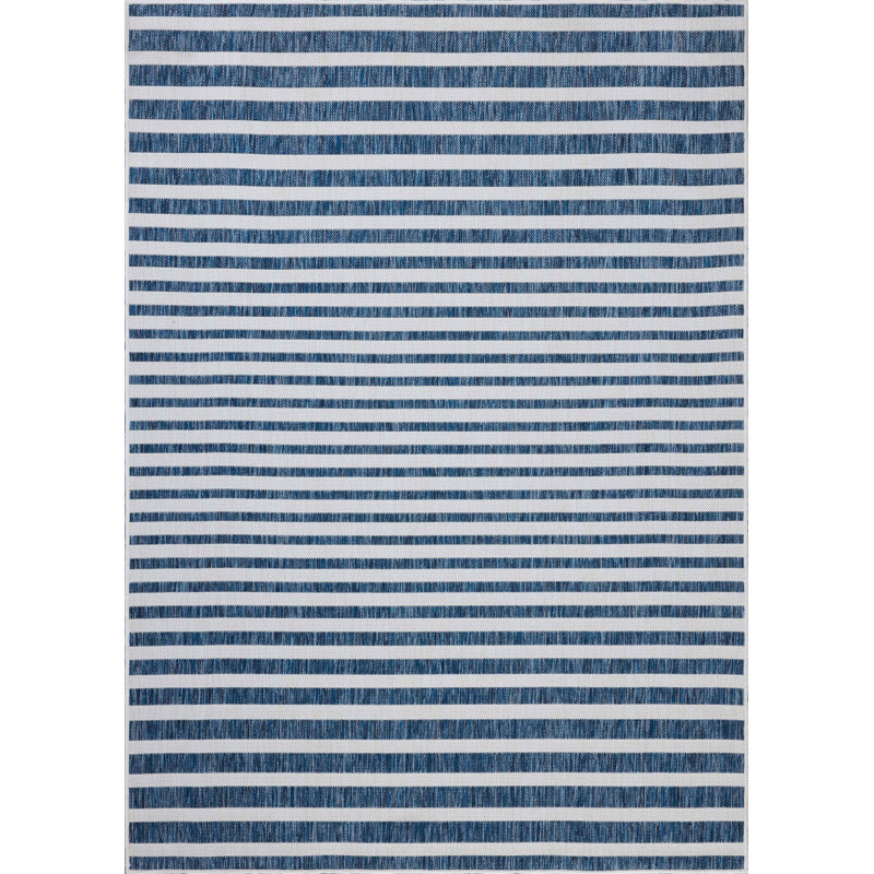 Loloi Easton Denim / Ivory Indoor / Outdoor Area Rug, Rectangle 7'10" x 10'