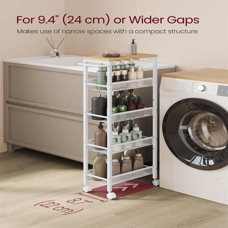 99.6cm H x 45.4cm W Storage Rack with Wheels