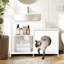 Armoire cachée pour salle de bain pour animal de compagnie, bac à litière pour chat blanc, grande salle de bain sous-lavabo pour chat, panneau de particules P2 avec espace de rangement,
