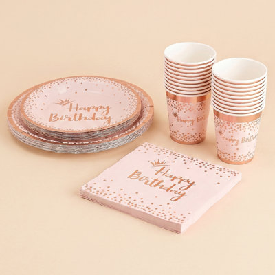 60-Piece Disposable Birthday Party Paper Tableware Set