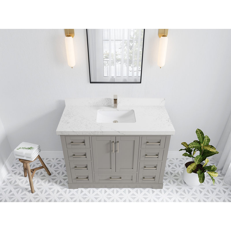 Ensemble de meuble-lavabo simple 48 po Esin, Empira blanc