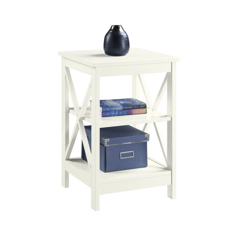 Darek End Table with Storage, Ivory