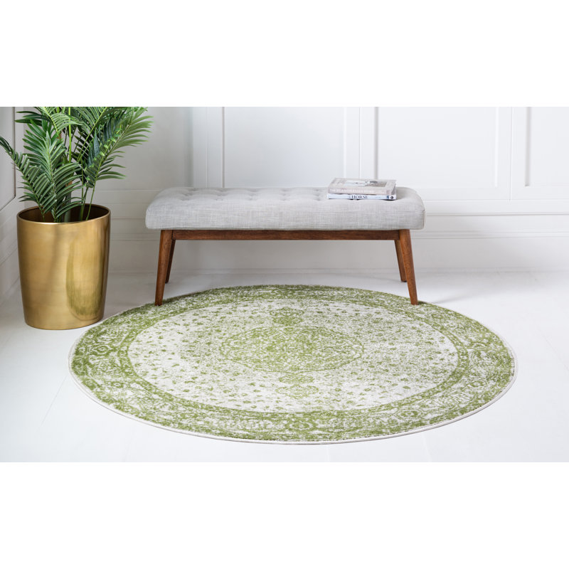 Geometric Indoor Rug, Round 3'1"