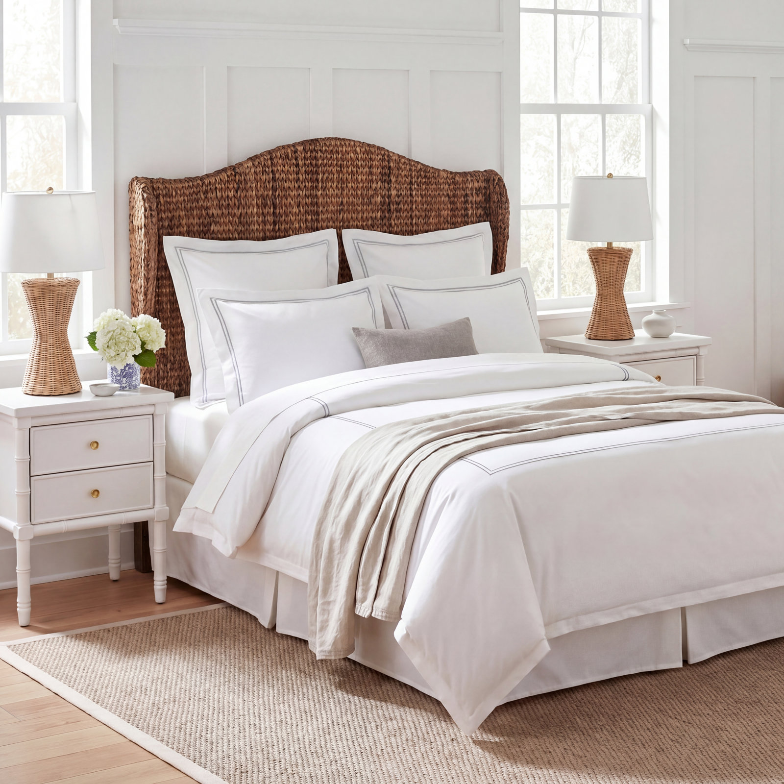 Tifa Mahogany Pine Headboard, Queen, Brown