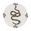 Sous-verres ronds en cuir végétalien bleu et blanc Thistle and Snake-1626477275