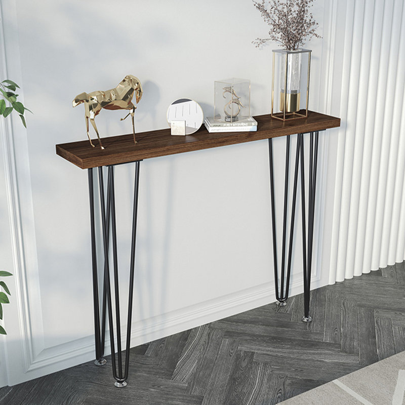 Walnut Solid Wood Rectangular Console Table, 31.5" H x 27.56" W x 11.81" D