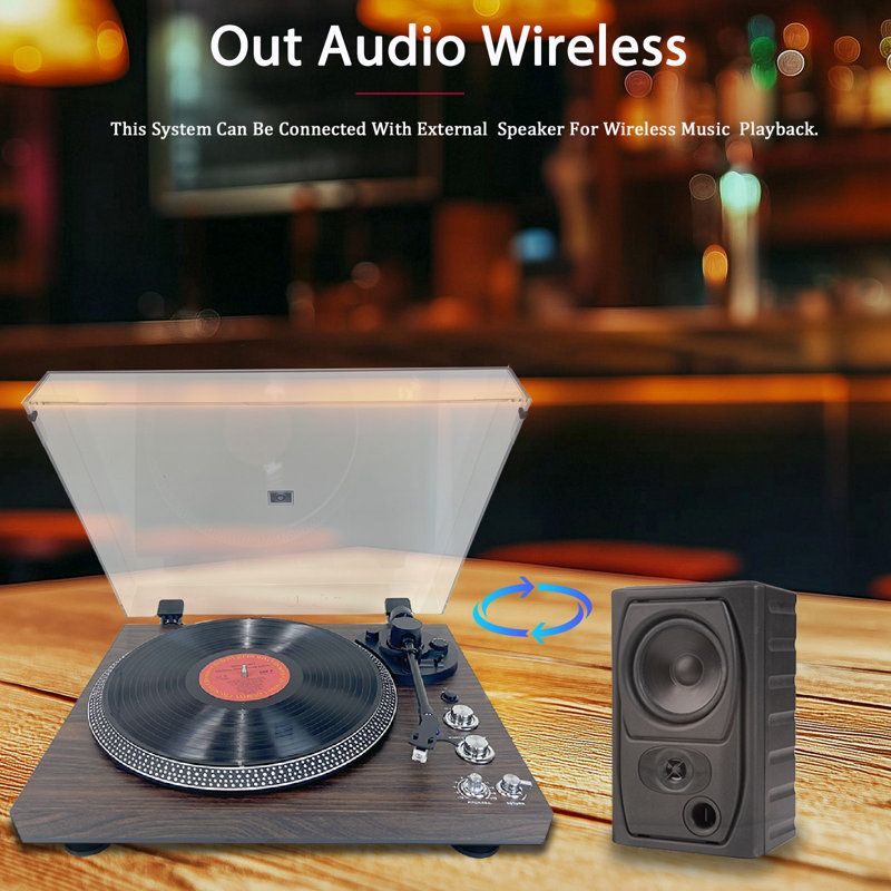 Tourne-disque à courroie CrosAudio Vintage avec sortie Bluetooth et cartouche AT-3600L