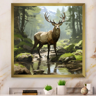 «Noble Buck Deer Portrait», art mural animal cerf