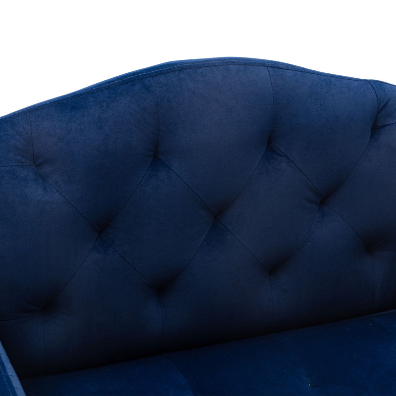 Gus Velvet Armchair, Navy Blue