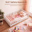 Lit Montessori en pin massif pour tout-petits, cadre de lit bas pour enfants avec barrières de sécurité complètes pour chambre de garçon ou de fille-385980572