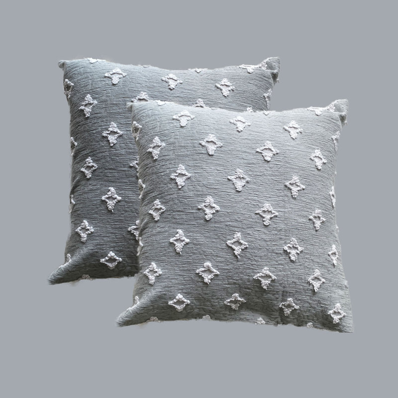  Housse de coussin Floral, Gris