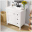 Meuble-lavabo sophistiqué de 30 po avec lavabo en céramique, salle de bain blanche avec 3 tiroirs, armoire de rangement moderne en bois massif, idéale pour la maison-234560066