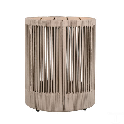 Outdoor Rattan Rope & Acacia Wood Side Table - Patio Balcony Furniture