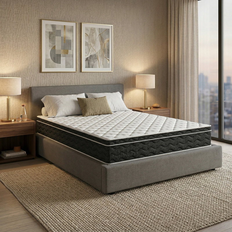 Gel Memory Foam Coils Innerspring Mattress, Queen, 14"