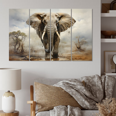 Éléphant gracieux éléphant - animaux, ensemble d'art mural en métal