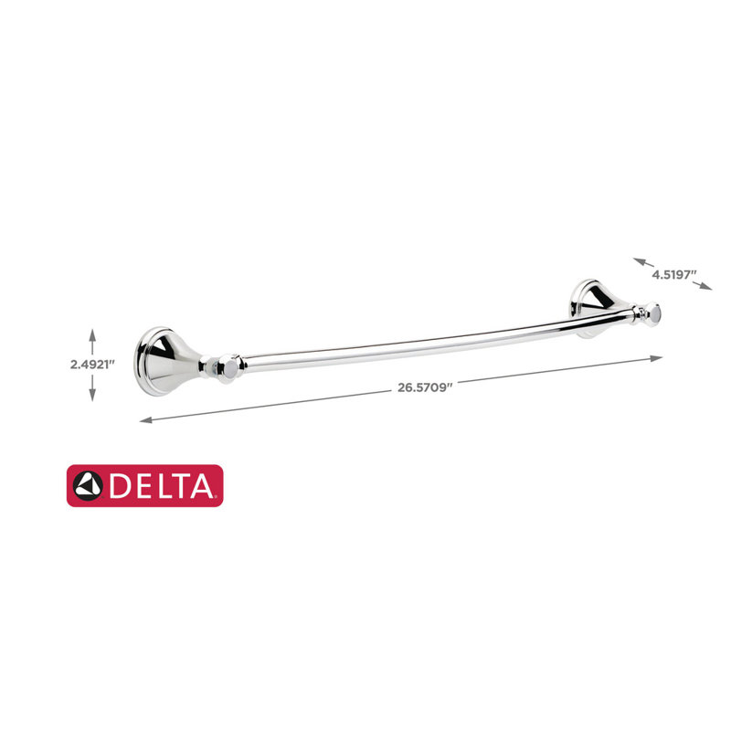 Porte-serviettes mural 24 po Cassidy, Chrome chrome, H 3,62 po x L 24,06 po x P 4,53 po