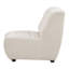 Chaise rembourrée sans accoudoirs courbée ivoire