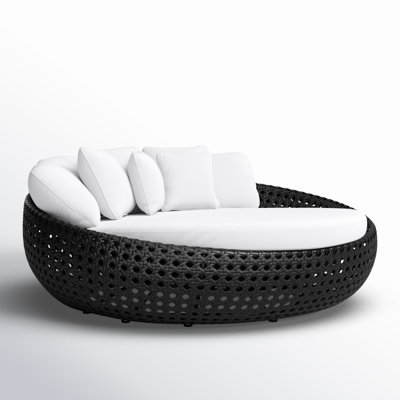Claymore 82.5'' High-Density Polyethylene (HDPE) Wicker Outdoor Patio Daybed with Sunbrella® Cushions