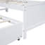 Lit plateforme simple avec tête de lit à DEL avec rangement, lit gigogne simple et 3 tiroirs, blanc
