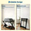 Porte-bagages pliant en bambou - 2 niveaux de rangement, capacité de 110 lb, support de valise peu encombrant pour chambre à coucher, hôtel, chambre d'amis, pièce unique-1539514392