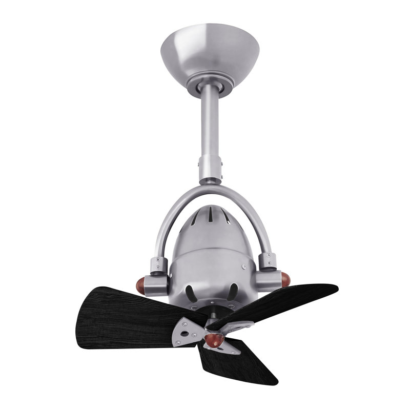 Outdoor Downrod Ceiling Fan, Brushed Nickel, Matte Black