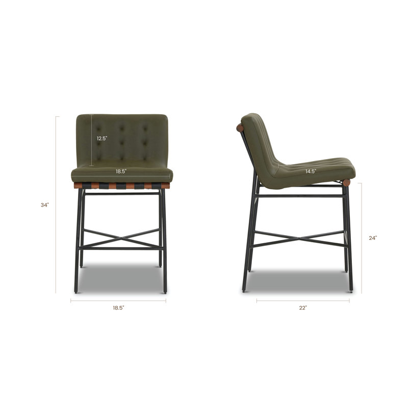 Boswin 24" Vegan Leather Counter Height Stool