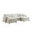 Oversized modular cushioned sofa with conversible ottoman-2128331095