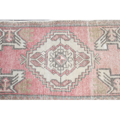 Handwoven Vintage Turkish Rug in Red for Unique Entryway or Bathroom Decor on Etsy