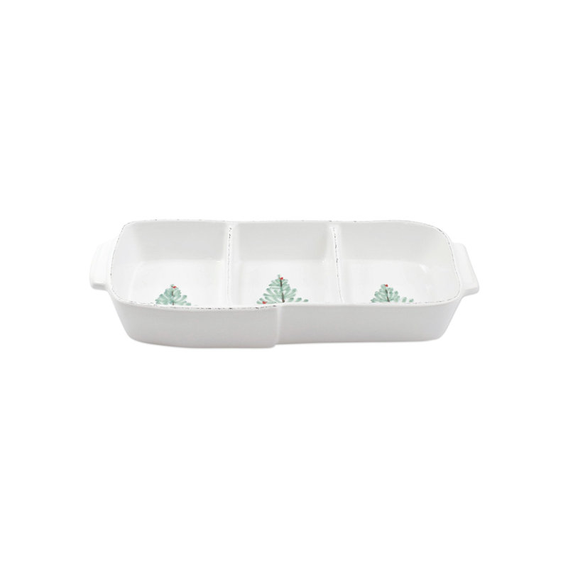 Lastra Holiday Rectangle Divided Serving Dish