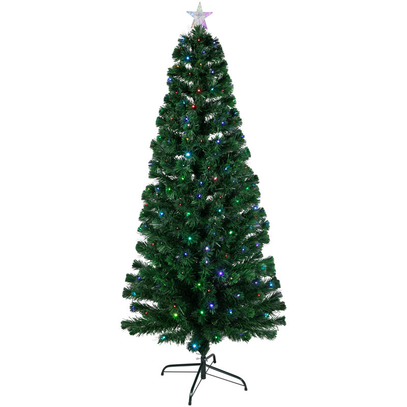 Arbre de Noël 6 po à fibre optique avec lumières DEL 6 po