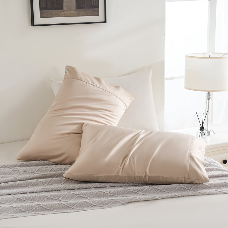 Satin White Pillowcases 2 Pack, Silky Soft Cooling Pillow Covers for Hair and Skin, Smooth Satin Pillowcases with Envelope Closure, 20x30 Inches，Gift for Mother’s Day