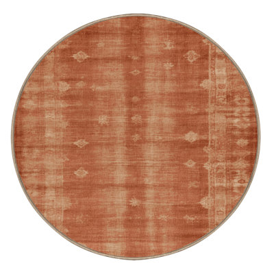 Machine Washable Overdyed Pink Area Rug