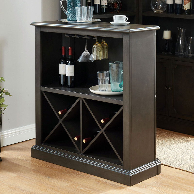 Bar avec rangement pour le vin Triton, gris