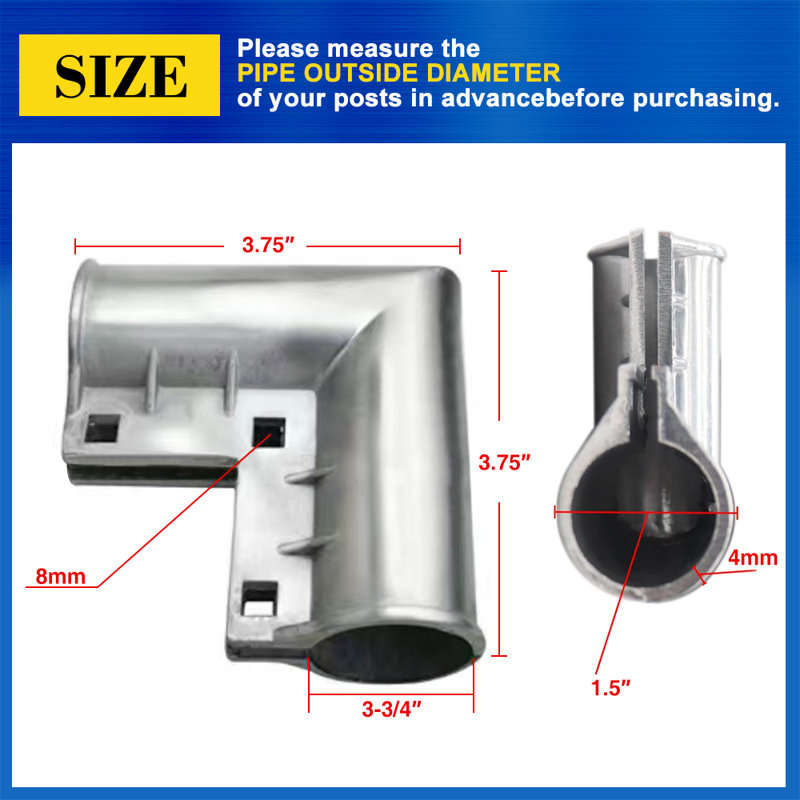 4PC chaîne lien clôture de la barrière de la barrière de coude accessoires de jardinage Essential
