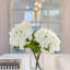 White French Hydrangea Real Touch Arrangement In Glass Vase