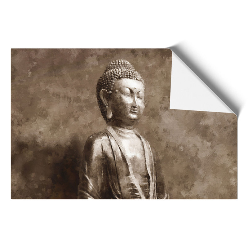 Buddha Statue Painting - Frameless Print, 21cm H x 30cm W x 0.1cm D
