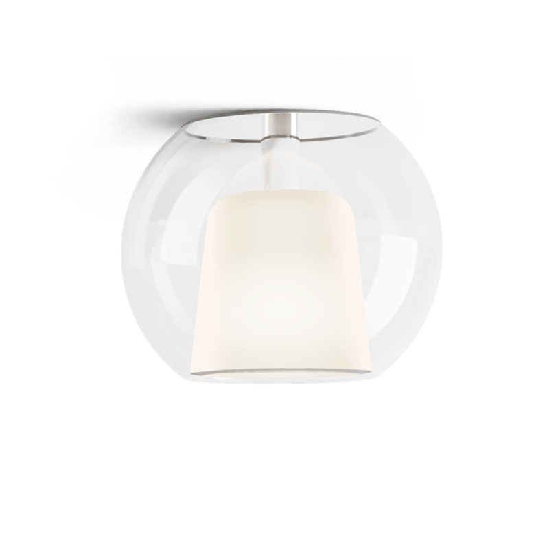Glo, Matt White, 7.9" H x 9.8" W x 9.8" D, Transparent