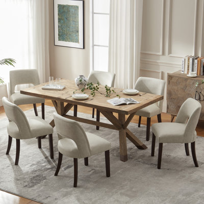 Upholstered Faux Leather Back Side Dining Chair (Set Of 6)