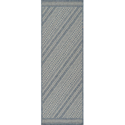 Tapis intérieur / extérieur bleu Fecteau