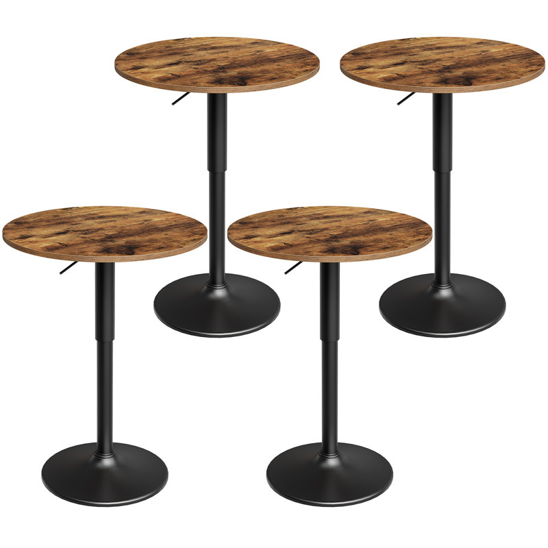 Table de pub ronde à hauteur réglable de 27 à 35,4 po, table de bar avec base en métal robuste