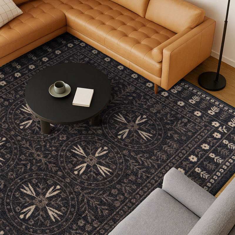 Tapis d'intérieur tissé à la machine Bolvan, Darkgray, 7' 10" x 10'