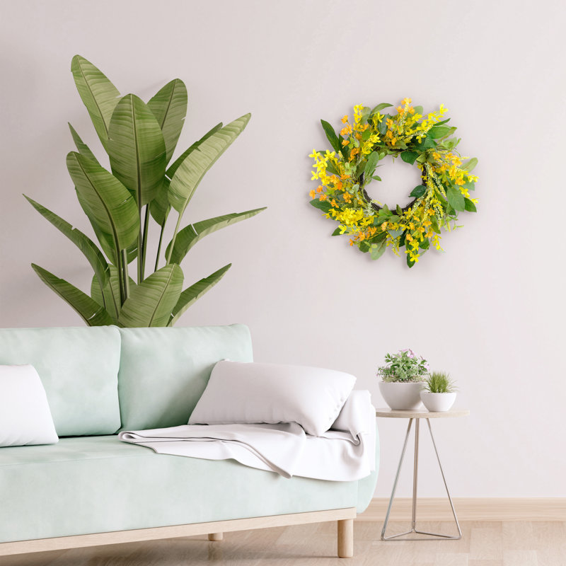 24" Artificial Winter Jasmine Floral Spring Wreath